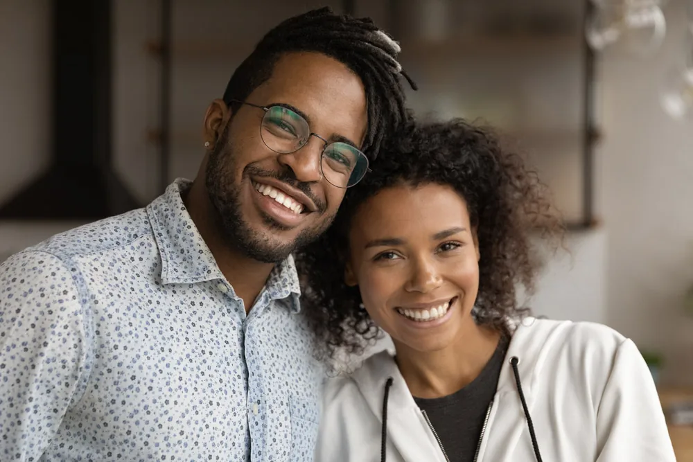 A couple with a beautiful smile