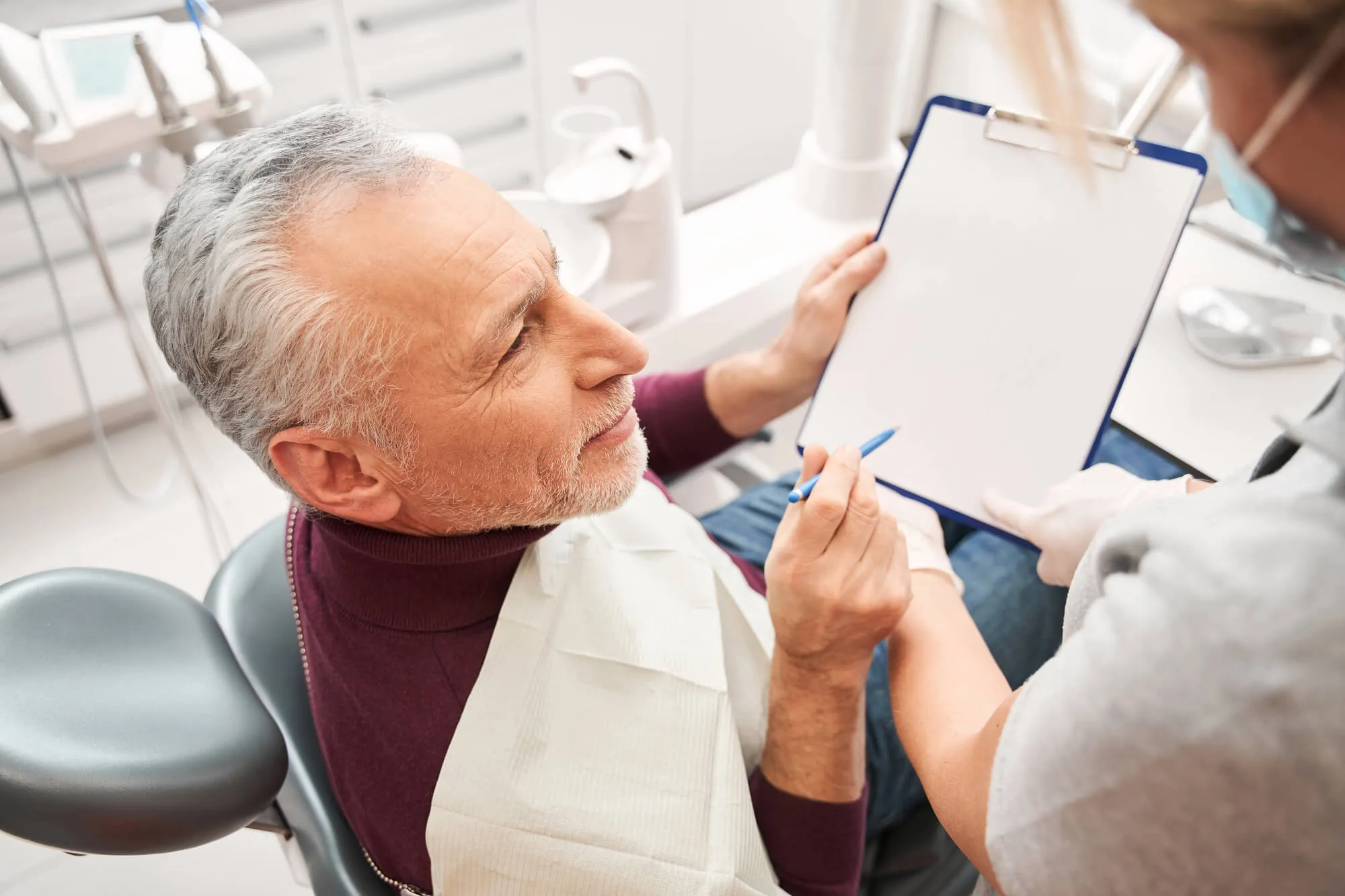 Dentist in East Boca Raton and patient
